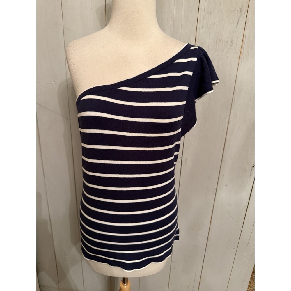 LILLY PULITZER Women's Large  Julie‎ One Shoulder Sweater Top Sailor Stripe NWT